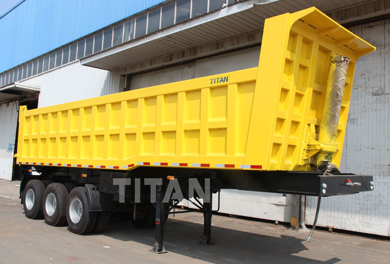 50tons Capacity 30cbm Heavy Duty Hydraulic Gooseneck End Dump Trailers End Tipper Semi Trailer 3 Axles for Sale