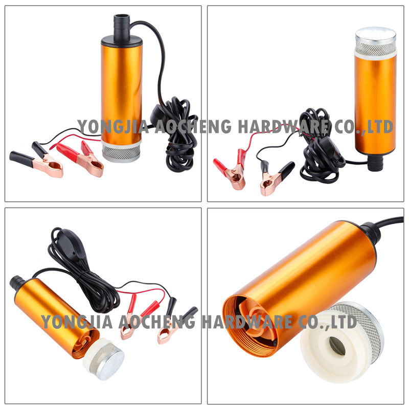 Aluminum 12V Submersible Water Oil Car Transfer Pump with Filter