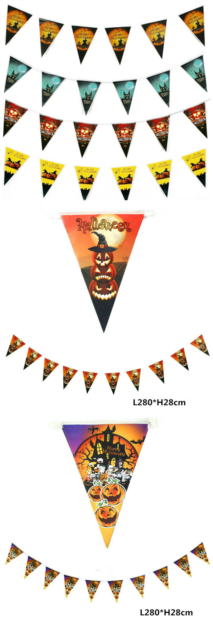 Triangle Pennant Paper Buntings Garland for House Party Decoration