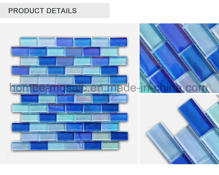 Hot Selling Floor Tile Glossy Blue Color Swimming Pool Mosaic