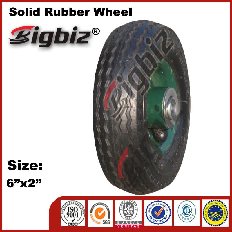 Small 6*2 Inches Pneumatic Solid Rubber Wheel