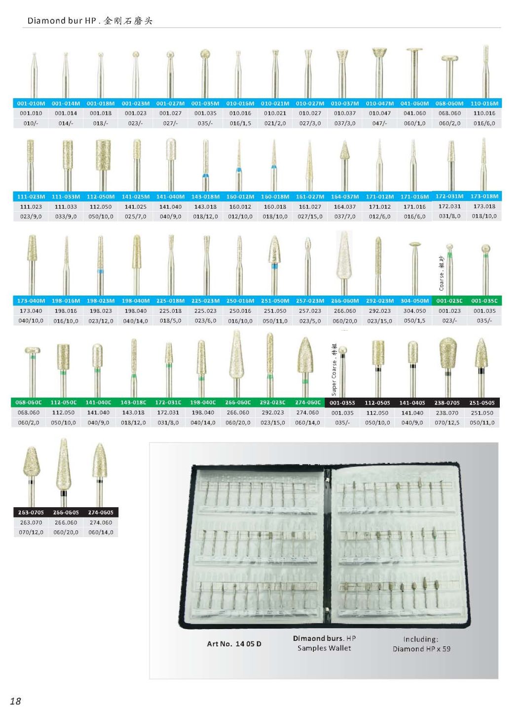 111-033f HP Ceramic Polishing Bur Coat Diamond Bur