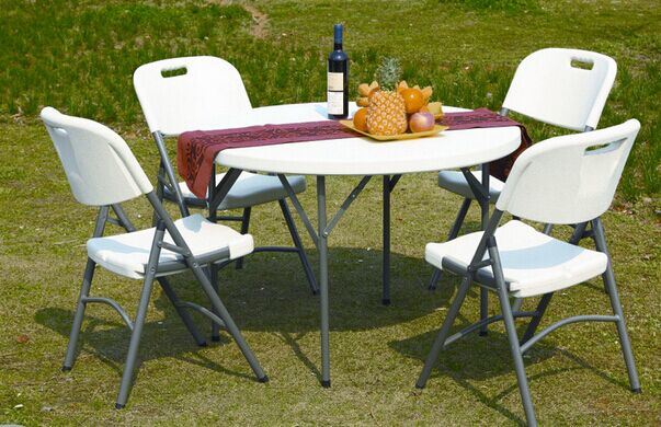 White Outdoor Plastic Folding Chair Garden Furniture HDPE Table&Chair