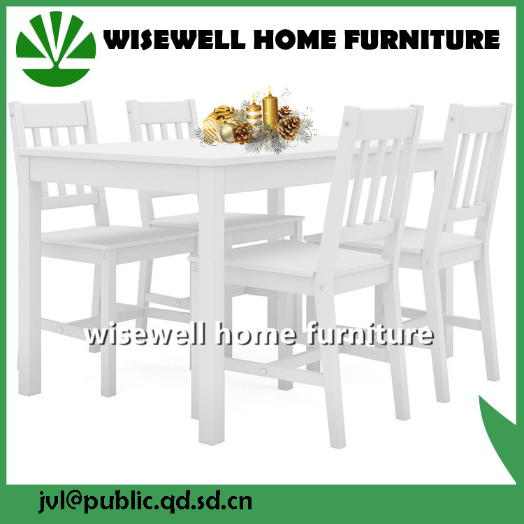 Pine Wood Dining Room Chair in White Color (W-C-431)