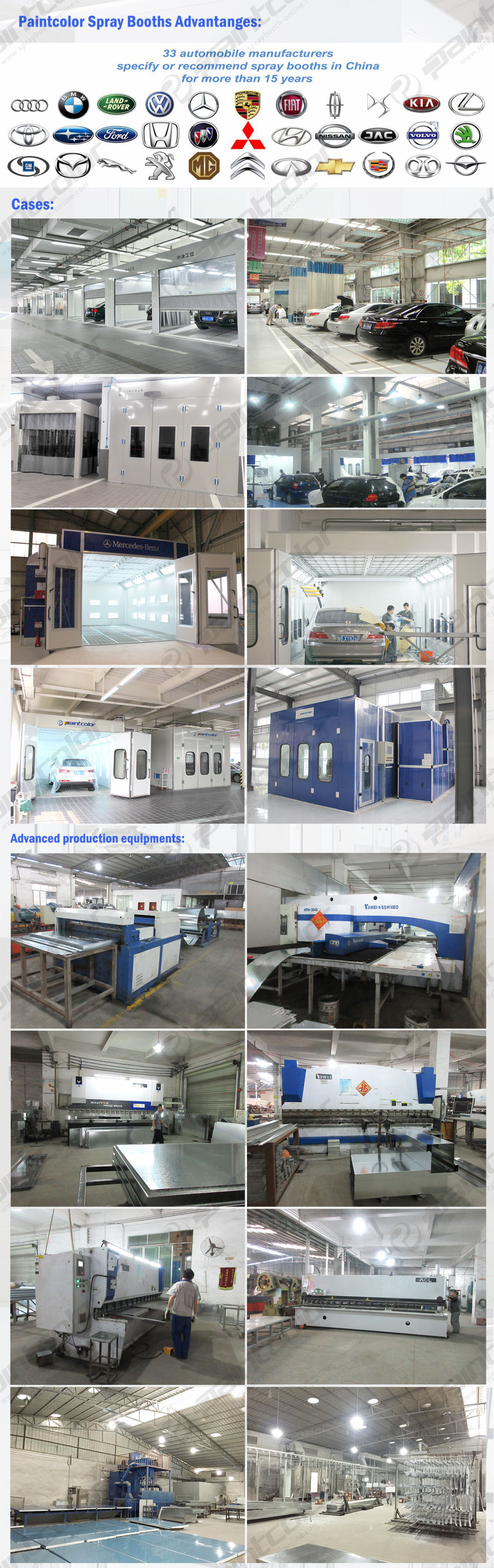 Auto Sheet Metal Painting Line for Garge Shop Car Paint Booth Auto Prep Bay Multi Work Station Paint Booths