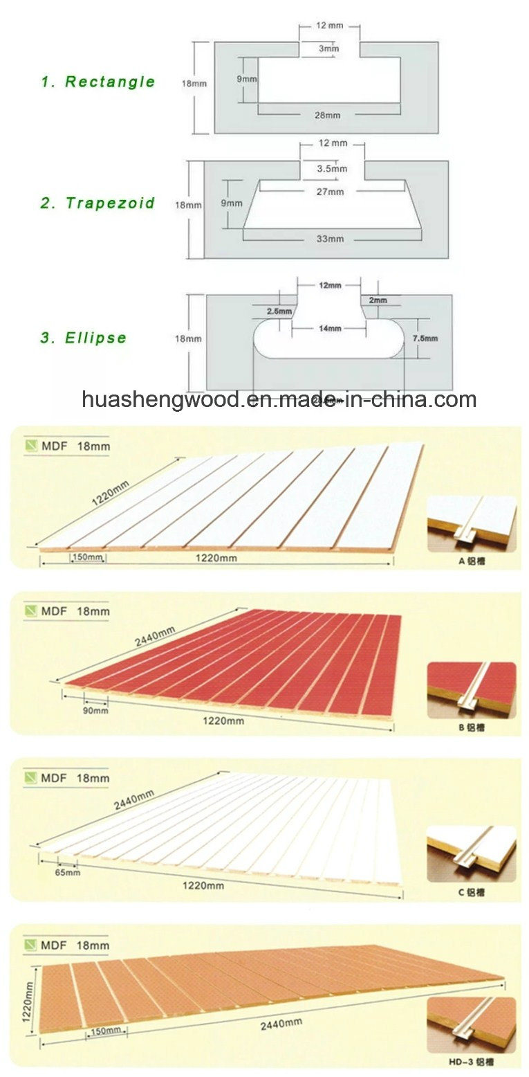 Slotted MDF Board / Slat Wall Panel/ Slot Board for Display