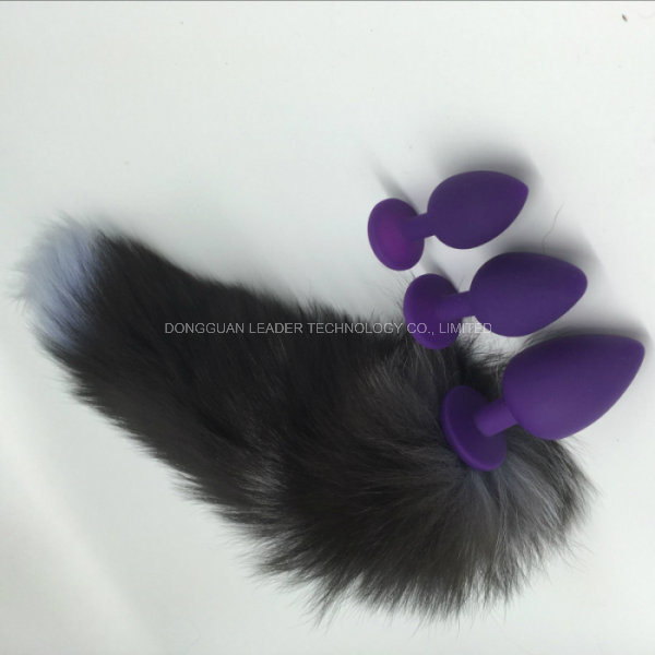 Four Colors Silicone Sex Toys Fox Tail Anal Plug