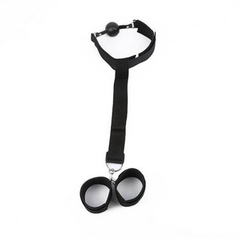 Anti-Back Handcuffs Set with Mouth Plugs Backhand Adult Erotic Sex Toys