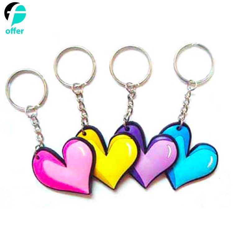 3D Custom Heart Shape Soft PVC Rubber Keychain