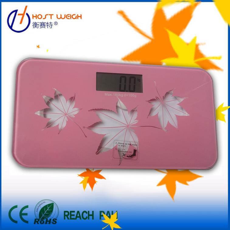 Pink Bathroom Electronic Digital Body Weight Scale 180kg