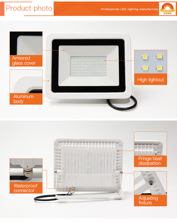 LED Floodlight Lighting with 10W 20W 30W 50W 70W 100W 150W IP65 SMD Full Power Outdoor