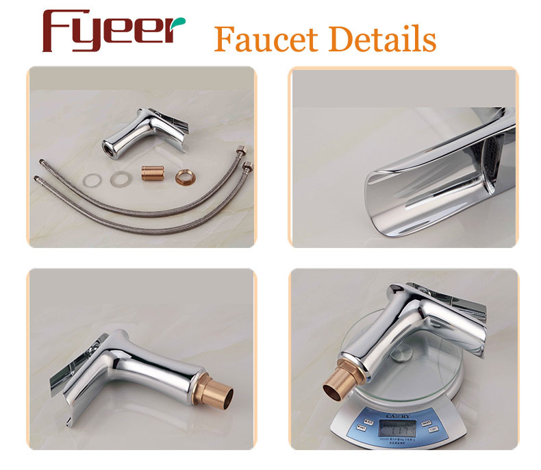 Fyeer Chrome Single Handle Waterfall Bathroom Original Sink Basin Faucet Water Mixer Tap