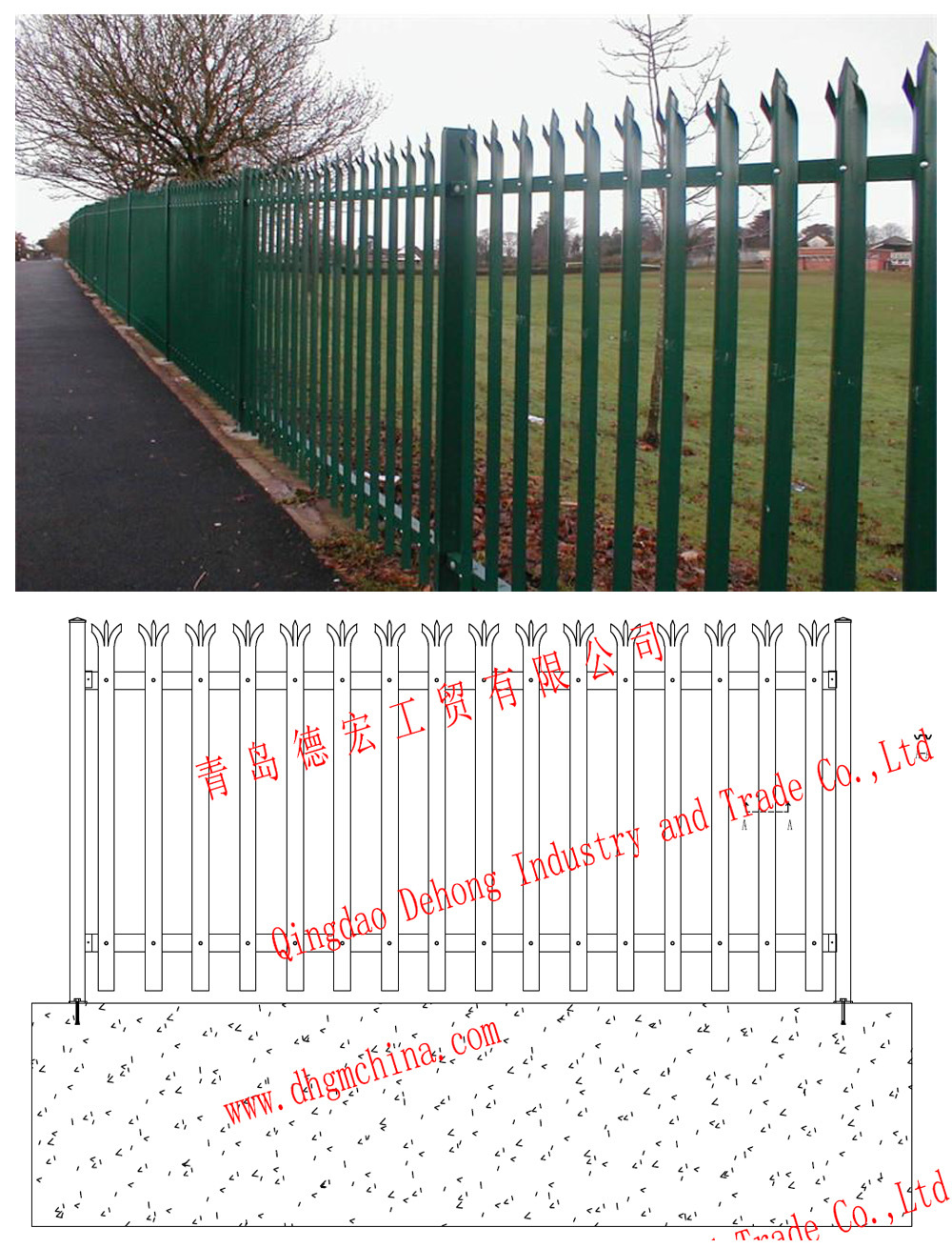 Ornamental Wrought Iron/ Aluminum Fence/Fencing