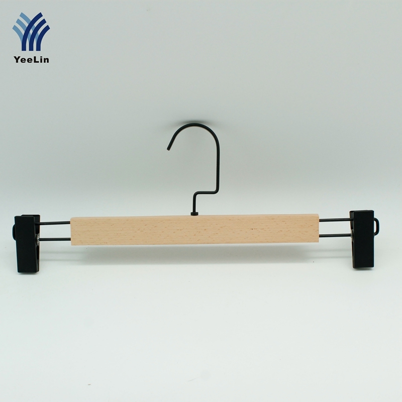 Fashionable Design Wooden Pant/Trousers/Skirt Hanger with Metal Clips