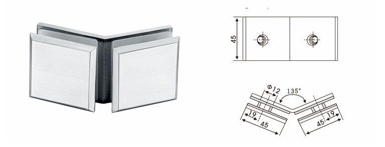 Stainless Steel Shower Glass Holder /Patch Fitting Pivot Clamp