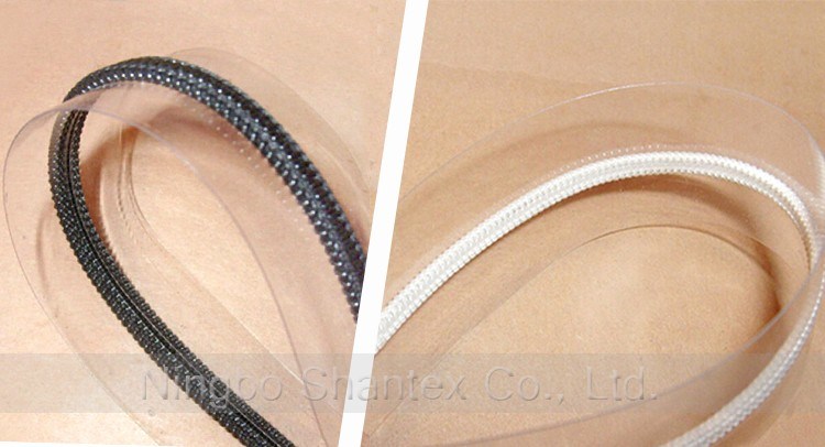 Transparent PVC Long Chain Zipper with Metal Teeth Closed End