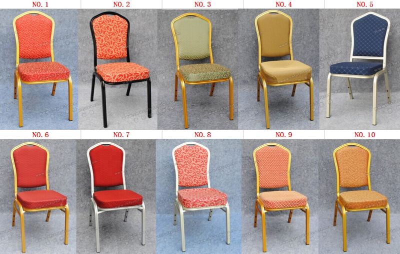 Red Fabric Aluminum Frame Stacking Hotel Room Chair Yc-Zl22-02