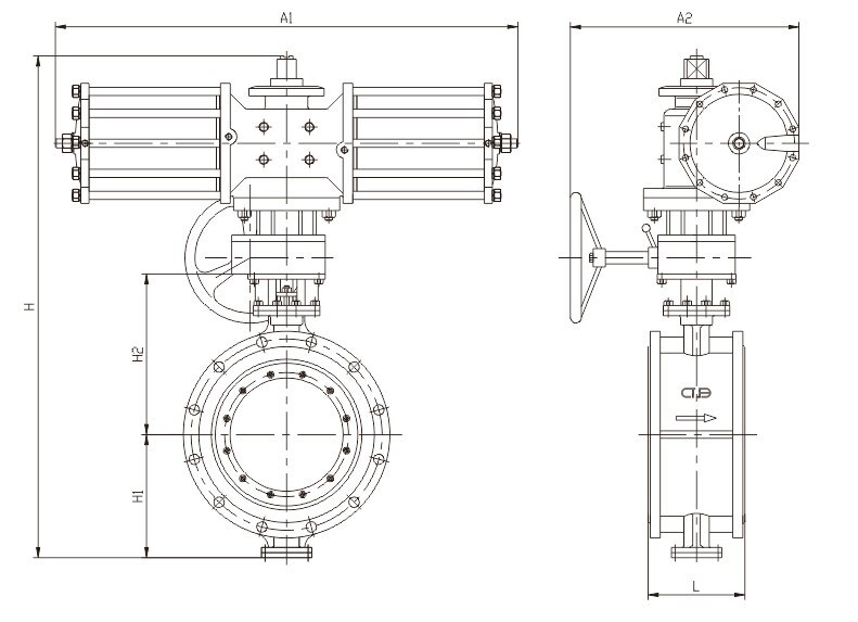 Stainless Steel Pneumatic Butterfly Valve