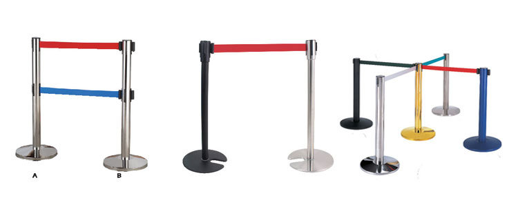 Retractable Line Rope Belt Stanchions Stand Pole Queue Barrier