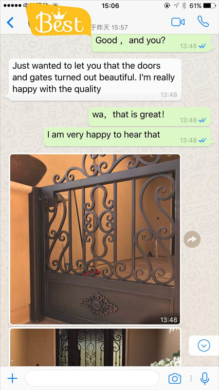 Porta de ferro de aço exterior de segurança de alta qualidade e melhor preço