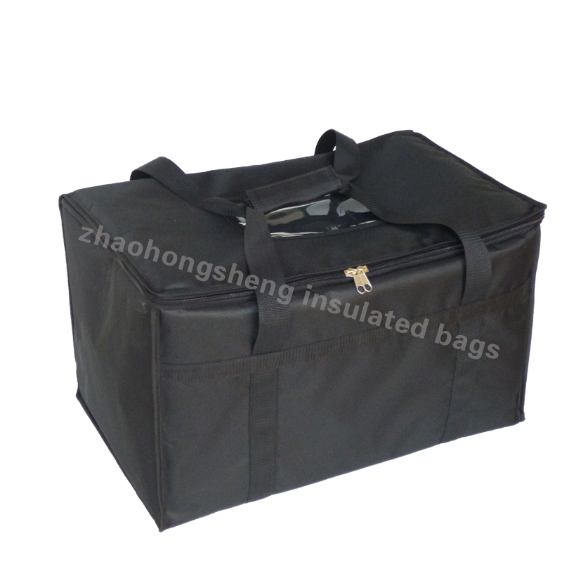 Large Black Thermal Insulation Hot Food Pizza Delivery Tote Bags