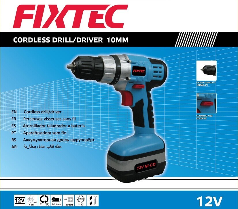 Fixtec 12V Cordless Drill of Power Tool with CE, GS (FCD01201)