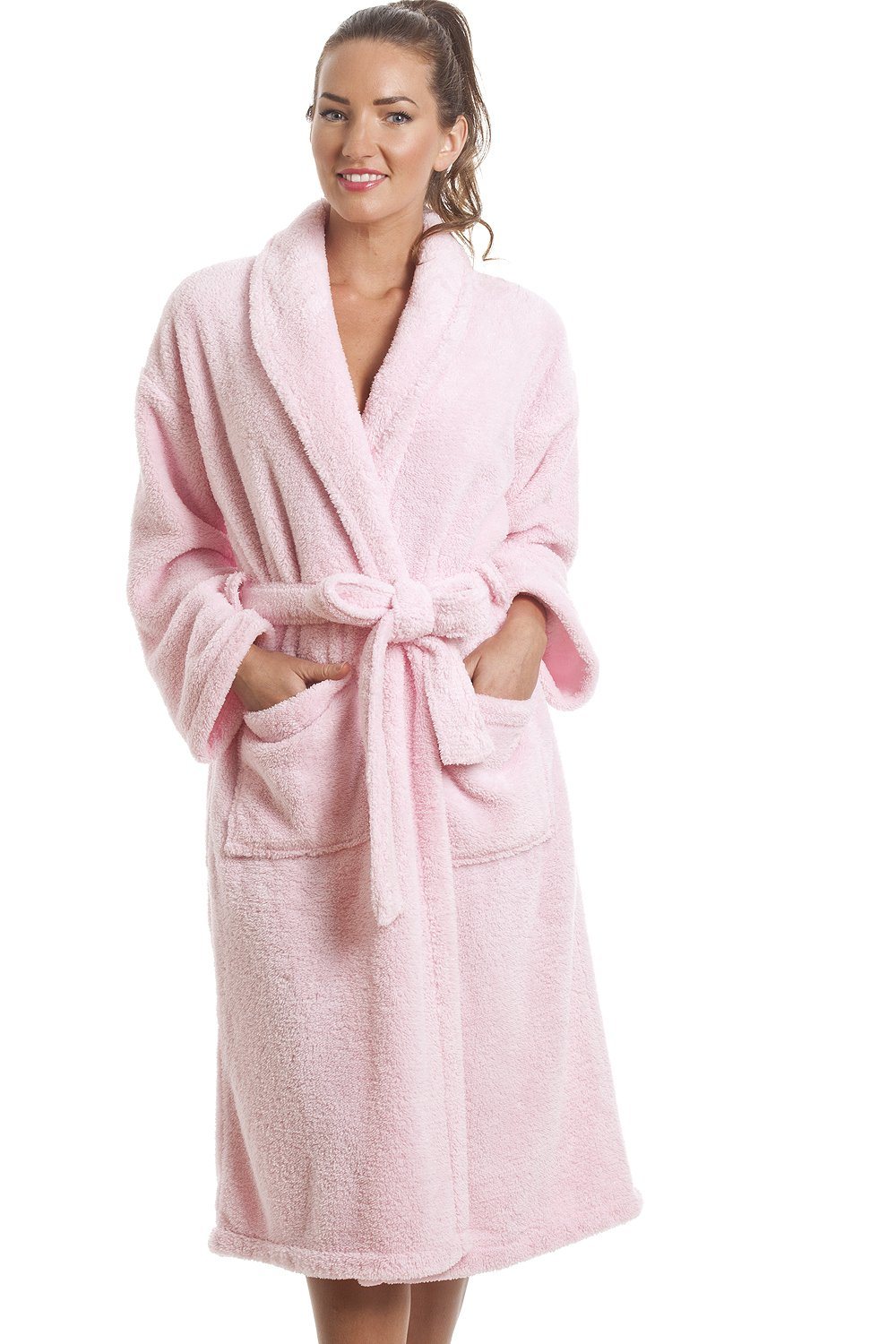 Classic Shawl Collar Cotton White Bath Robes Terry/Velour Hotel Bathrobe