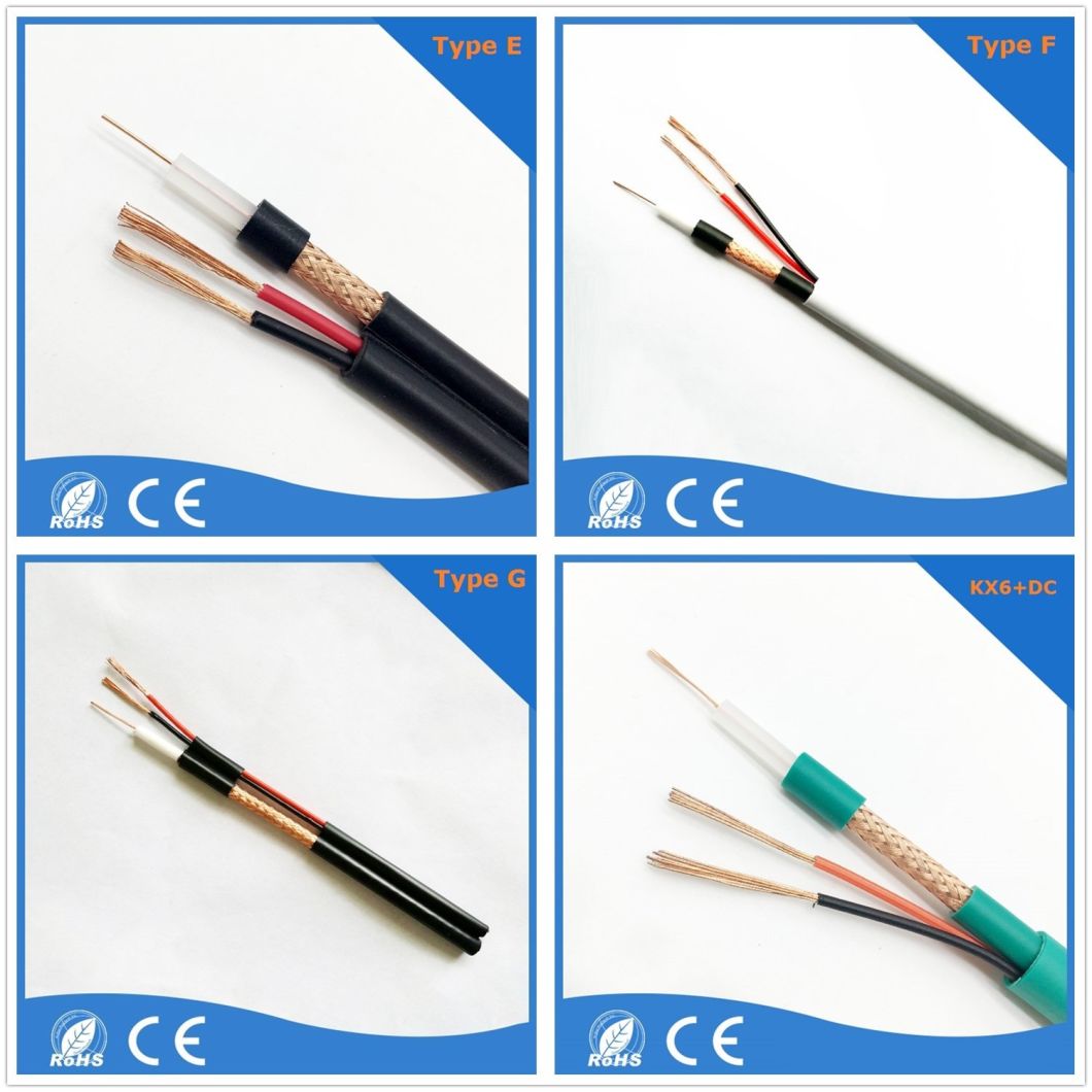Communication Rg59+2c Camera Cable CCTV Audio Video Cable Siamese Coaxial Cable Install BNC Connector for Security Ahd CCTV Camera