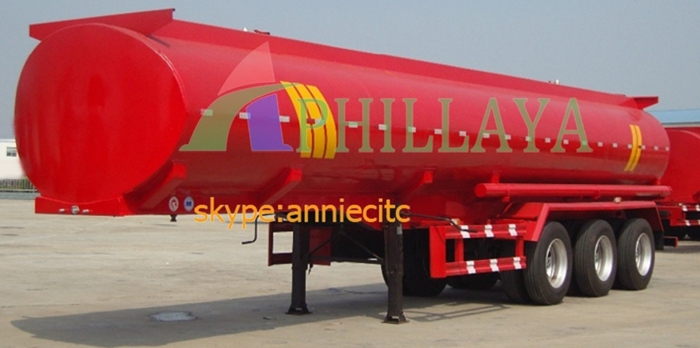 Fuel Transport Semi Trailer Stainless Steel Tank