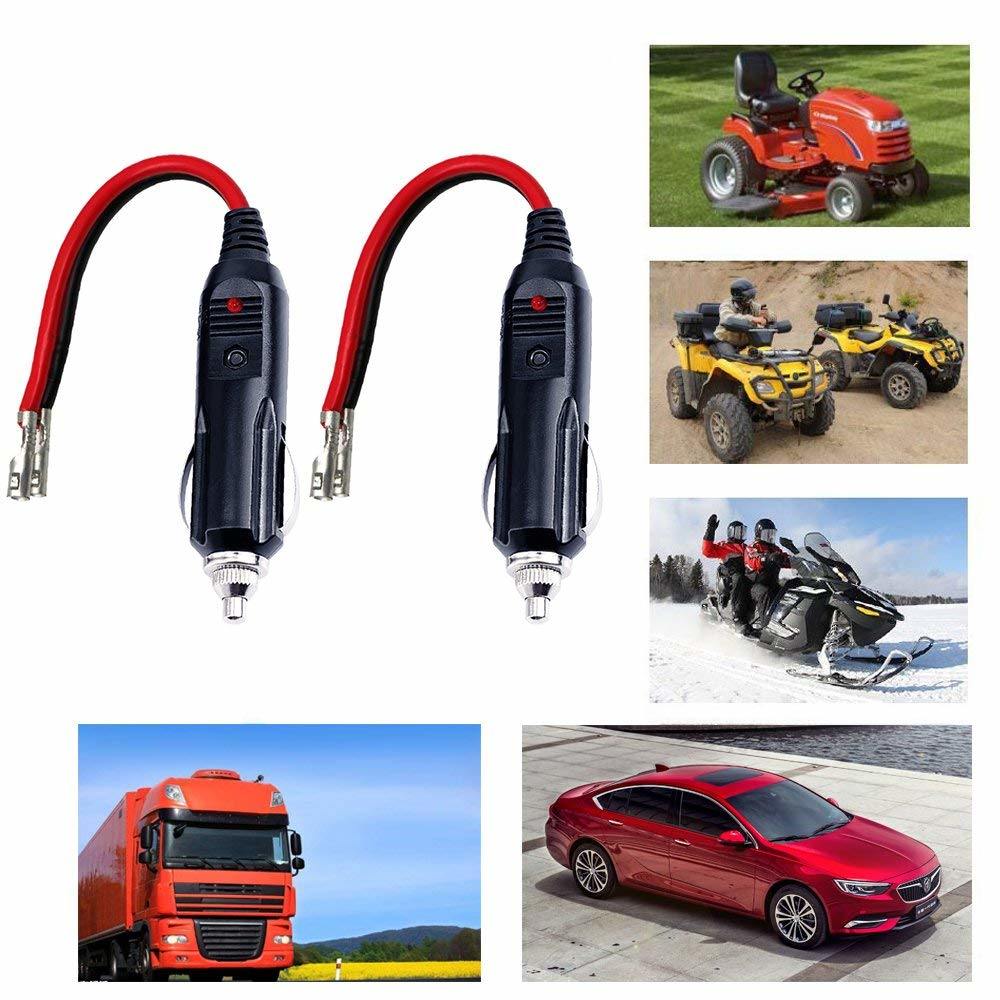 12V 24V Car Cigarette Lighter Male Plug with 10A Fuse Leads