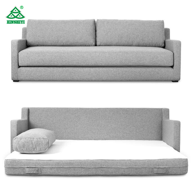 Wood Frame, Fabric Material Hotel Lobby Sofa Bed with Mattress for Modern Hotel