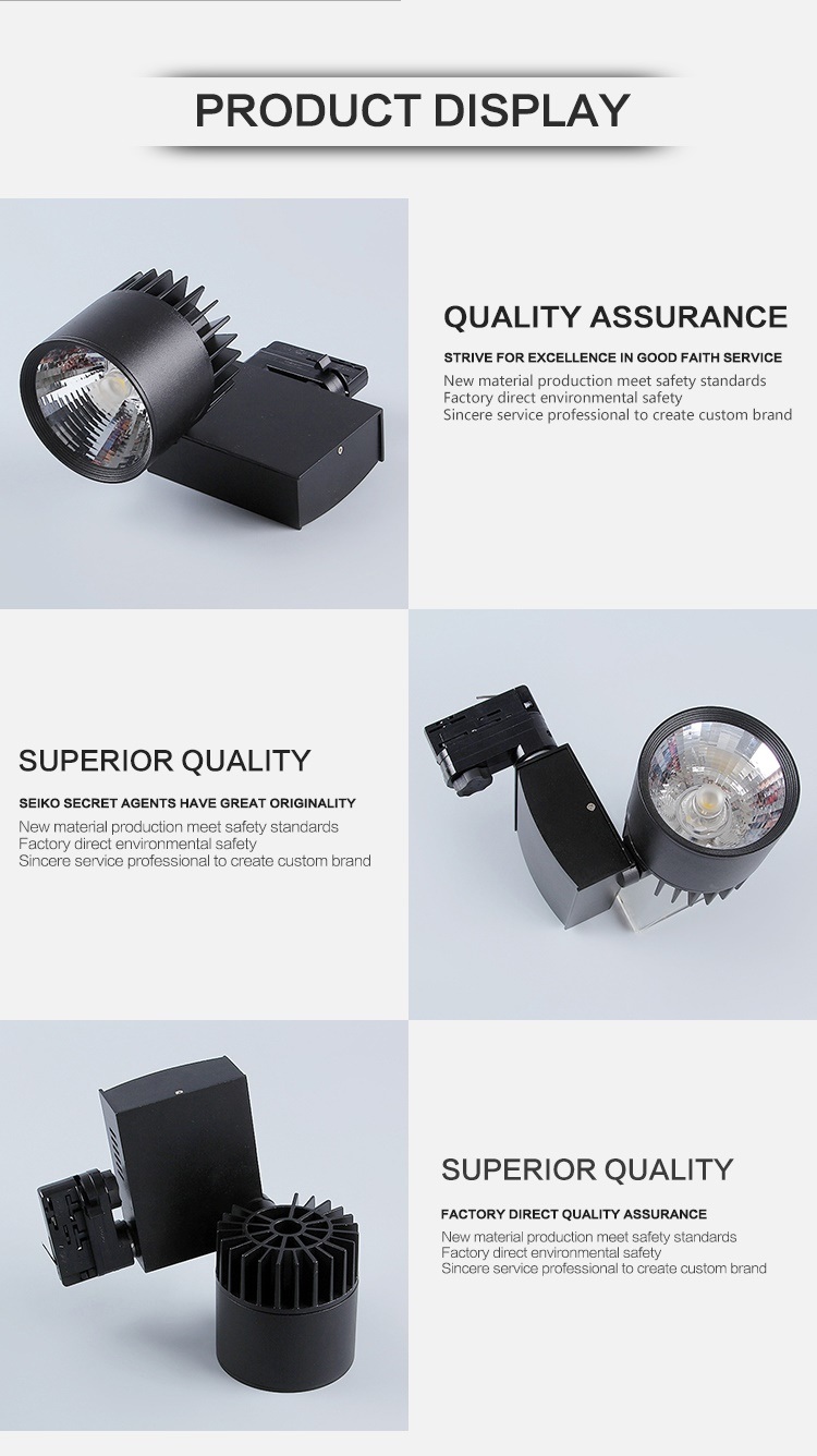 White / Black Narrow Beam Dimmable COB LED Track Light