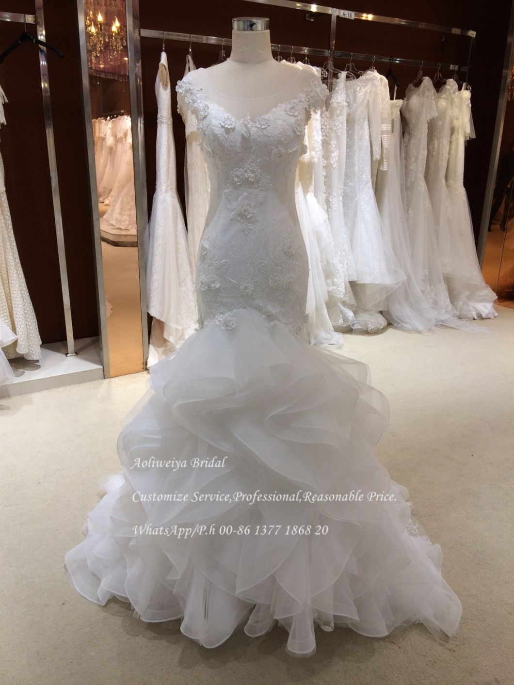 Aolanes Trumpet Design Destination Wedding Dress