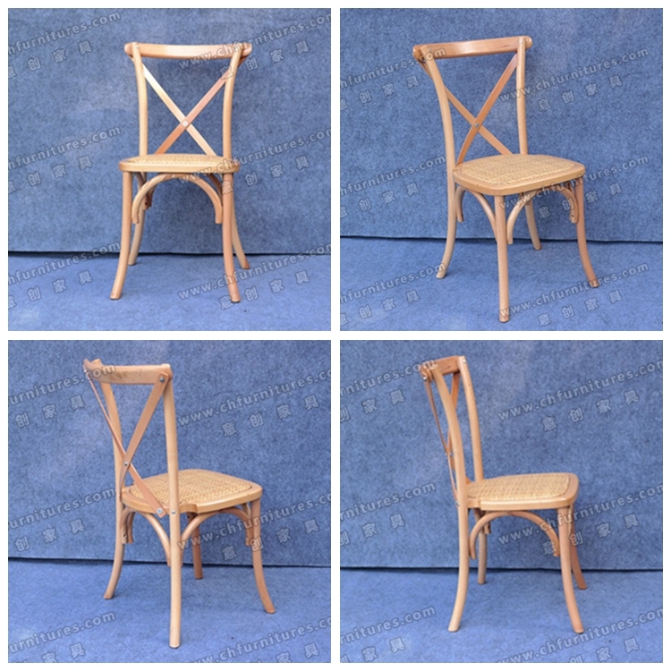 Used Stacking Coss Back Designer Vintage Wooden Chair for Wedding and Restaurant Yc-As62-1