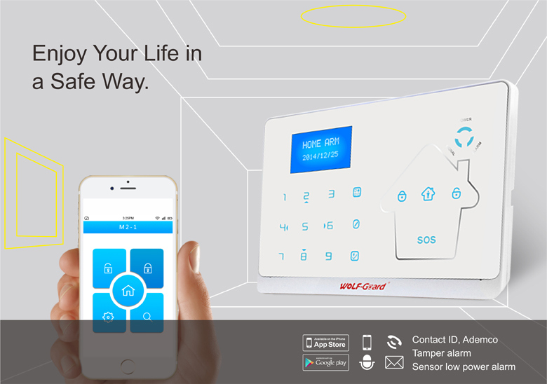 GSM and PSTN Double Network Intelligent Home Security Burglar Alarm with Door Bell Function