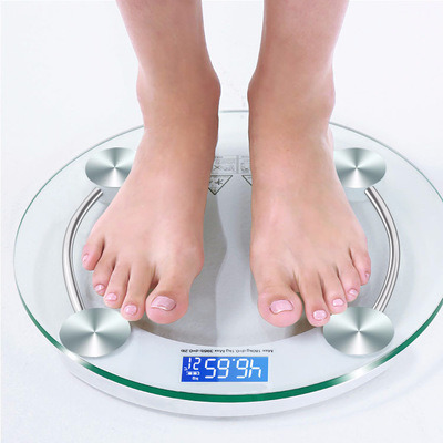 Blue Screen Backlight Classic Round 2003A Glass Weight Bathroom Scale Beauty Body Scale