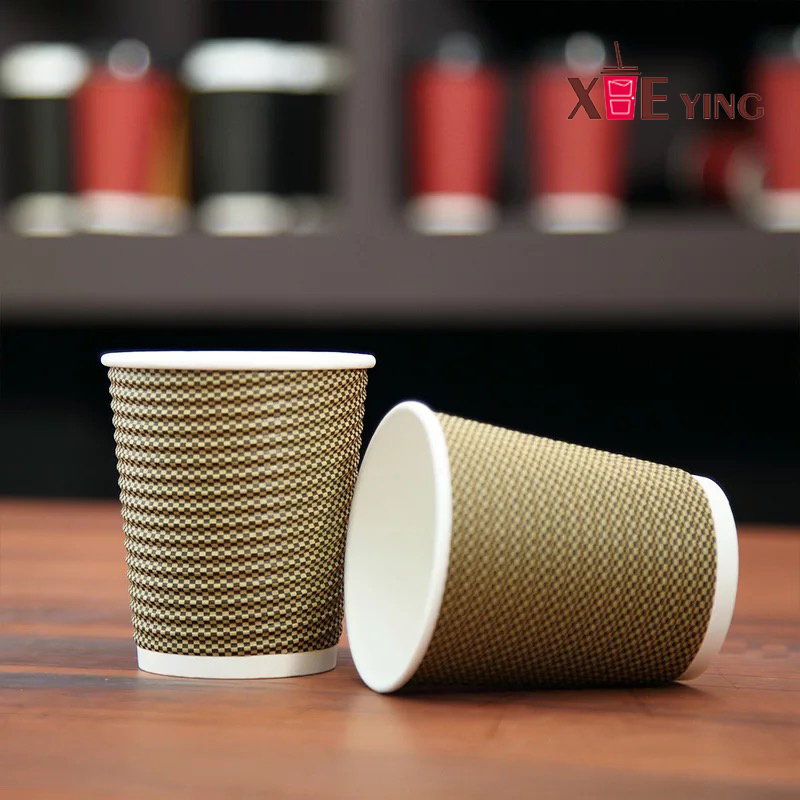 Disposable Ripple Wall Coffee Paper Cup for Hot Drink