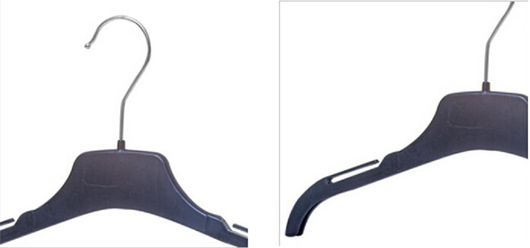 New Fashion Plastic Suit Hanger with Metal Hook for Display