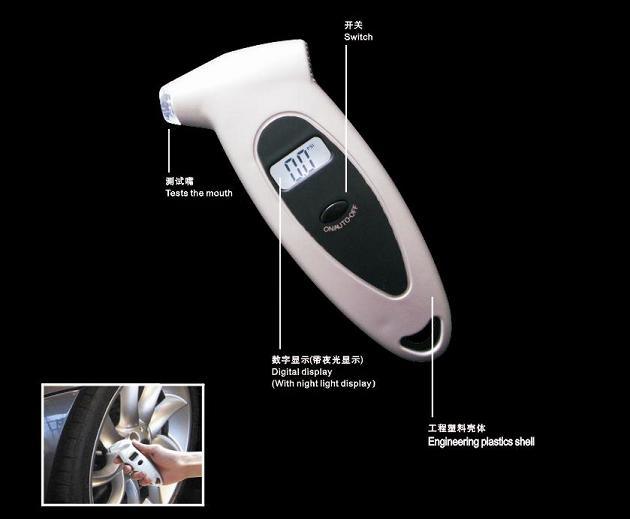 Professional Factory Yhs1209 Car Tire Diagnostic LCD Display Universal Car Digital Tire Pressure Tool Gauge