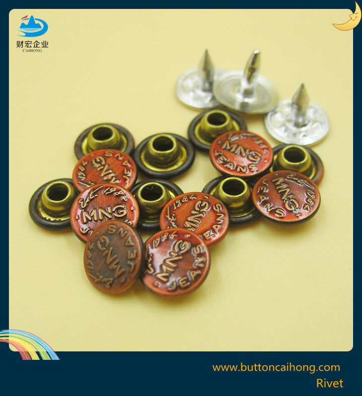 High Quality Custom Clothing Enamel Rivets Jeans Buttons