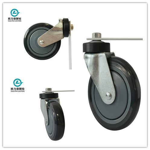 5 Inch PU Shopping Trolley Casters