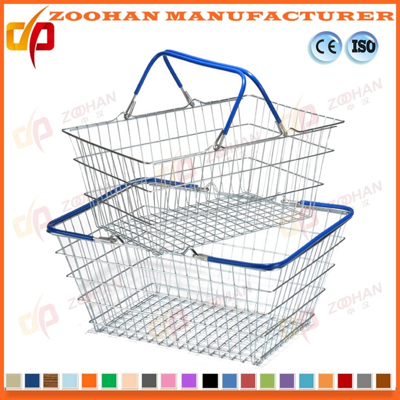 Customized Low Price Metal Shopping Basket for Supermarket Store (Zhb126)