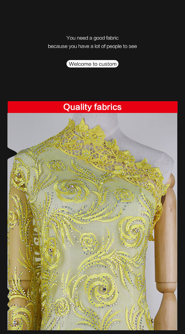 2017 New Design 3D Flower Orange Tulle Lace Fabric