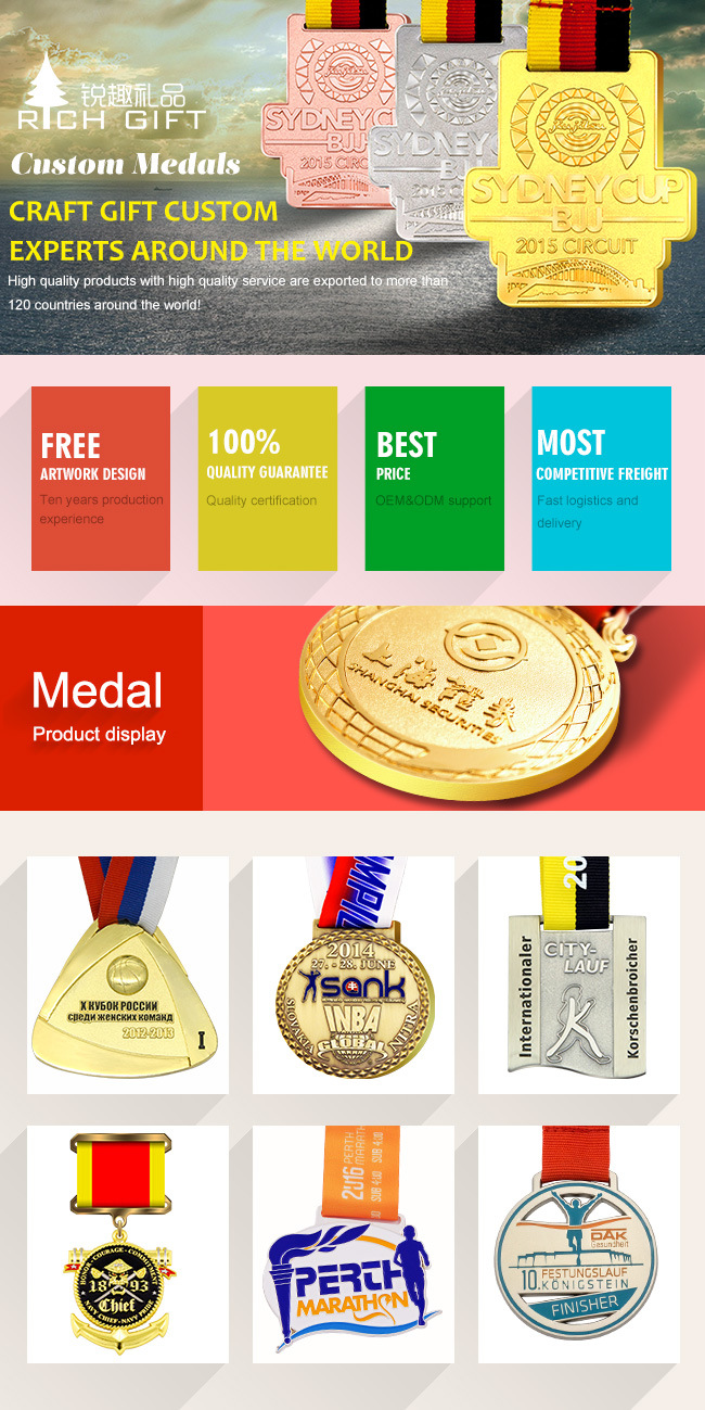 Wholesale China Custom Metal Brass Stamped Embossed Logo World Championship Triathlon 1st Place Medals