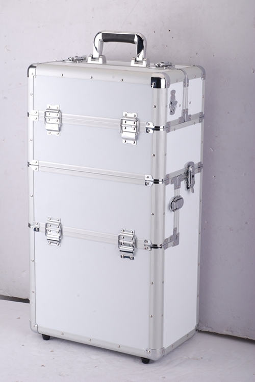 Tool Box Aluminum Trolley Case with Wheels and Handle