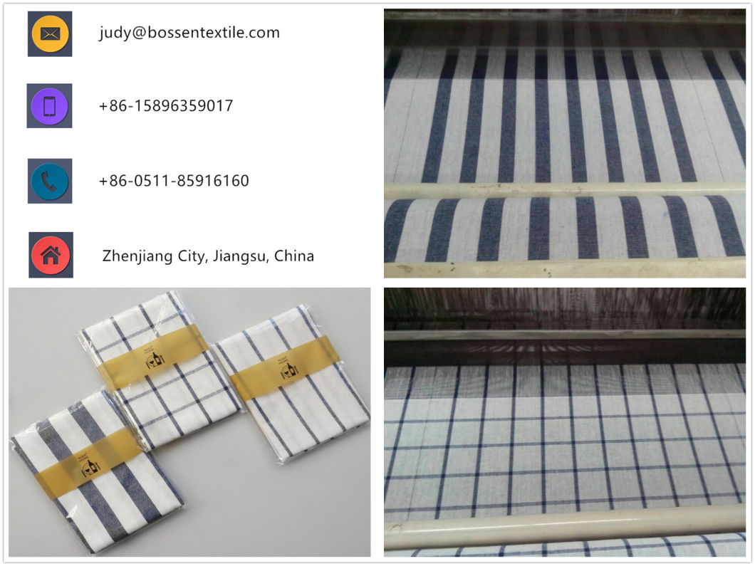 China Factory Produce Custom Design Striped Jacquard Cotton Tea Towel