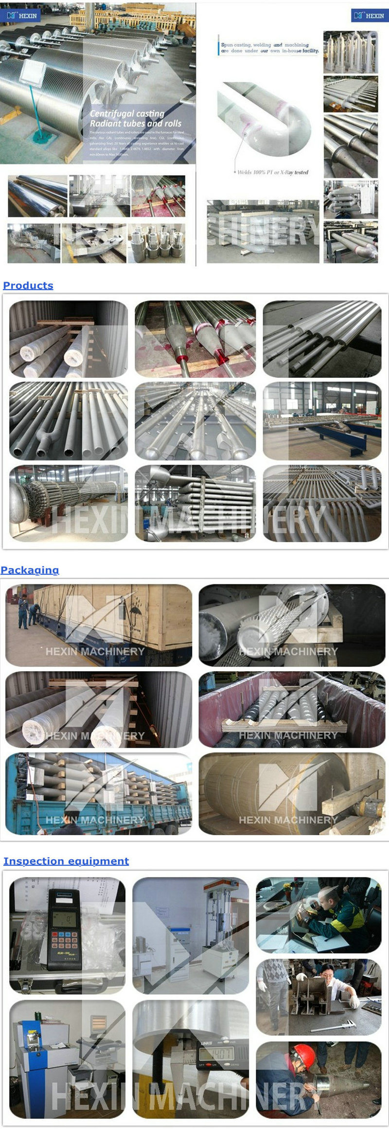 Coated Furnace Roller Stainless Steel Conveyor Rollers