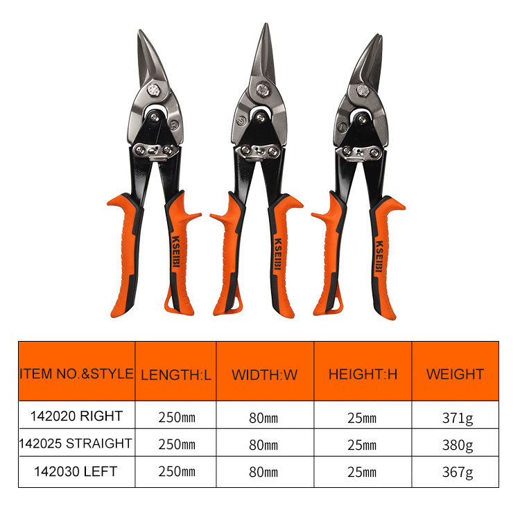 Professional Cr-V Straight/Left/Right Aviation Tin Snip Scissors for Cutting Steel