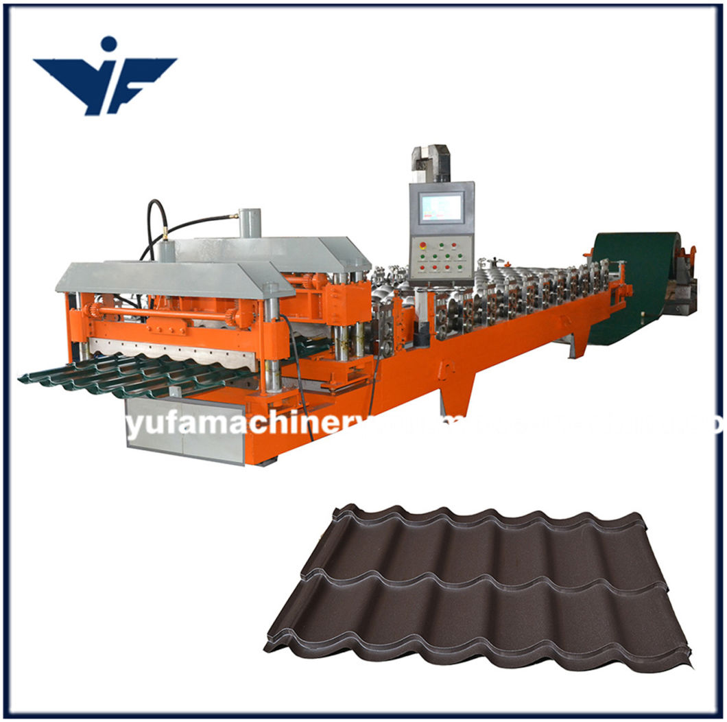 PLC Control Colored Cold Steel Glazed Roof Tile Making Machine /Glazed Roof Tile Machine/Step Tile Roofing Sheet Roll Forming Machine