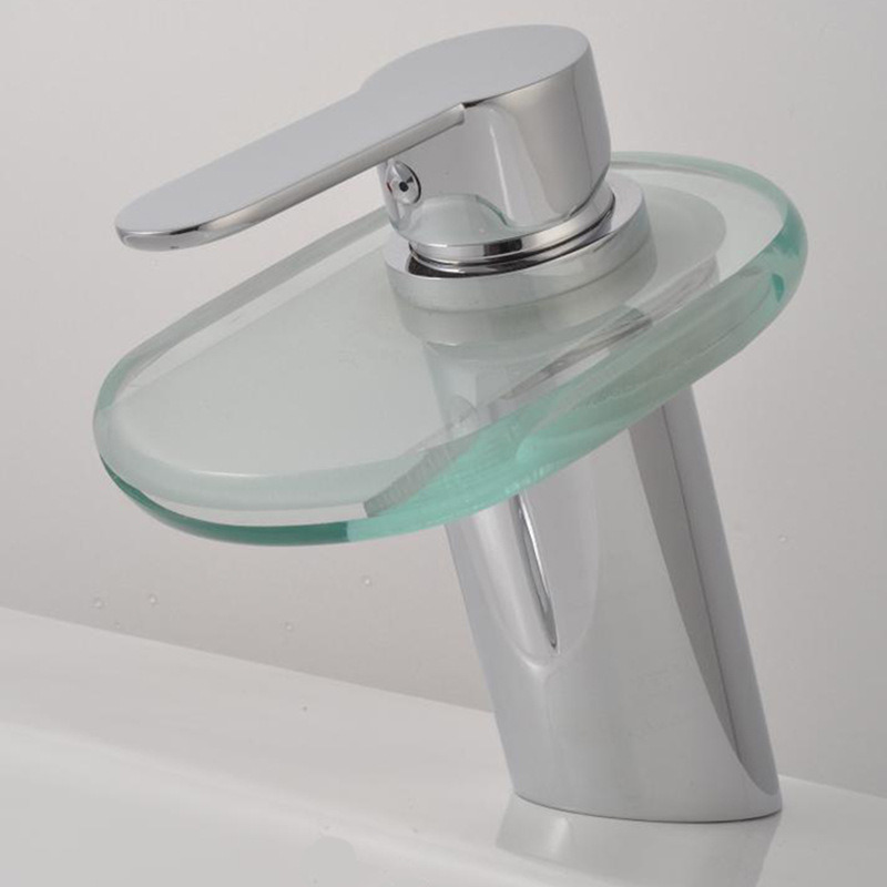 Glass LED Basin Faucet (NJ-802F)